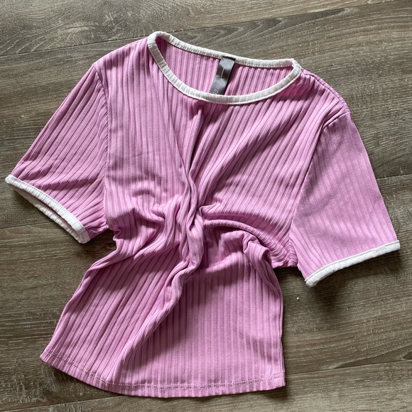 MILKY THE LABEL | Pink Ribbed Crop Top - Picture 3 of 5